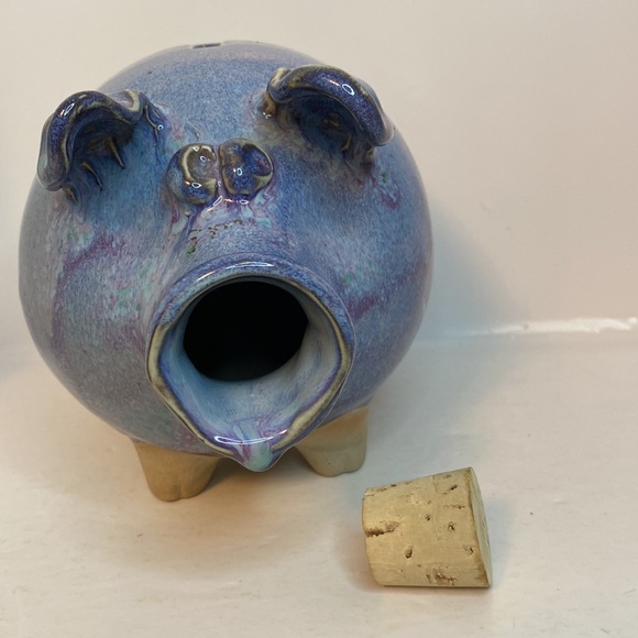 Stoneware Pottery Pig Piggy Bank Handcrafted - Picture 8 of 13